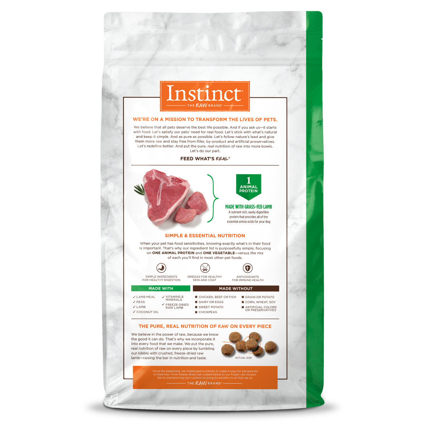 Instinct Adult Limited Ingredient Grain Free Lamb Dry Dog Food (20lb) 