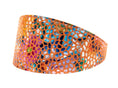 Load image into Gallery viewer, Orange Floral Mosaic Italian Leather 3” Wide Style Collar
