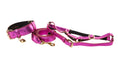 Load image into Gallery viewer, Pink Foil Italian Leather Reversible Heart Locket/Classic Collar, Leash, Harness Set
