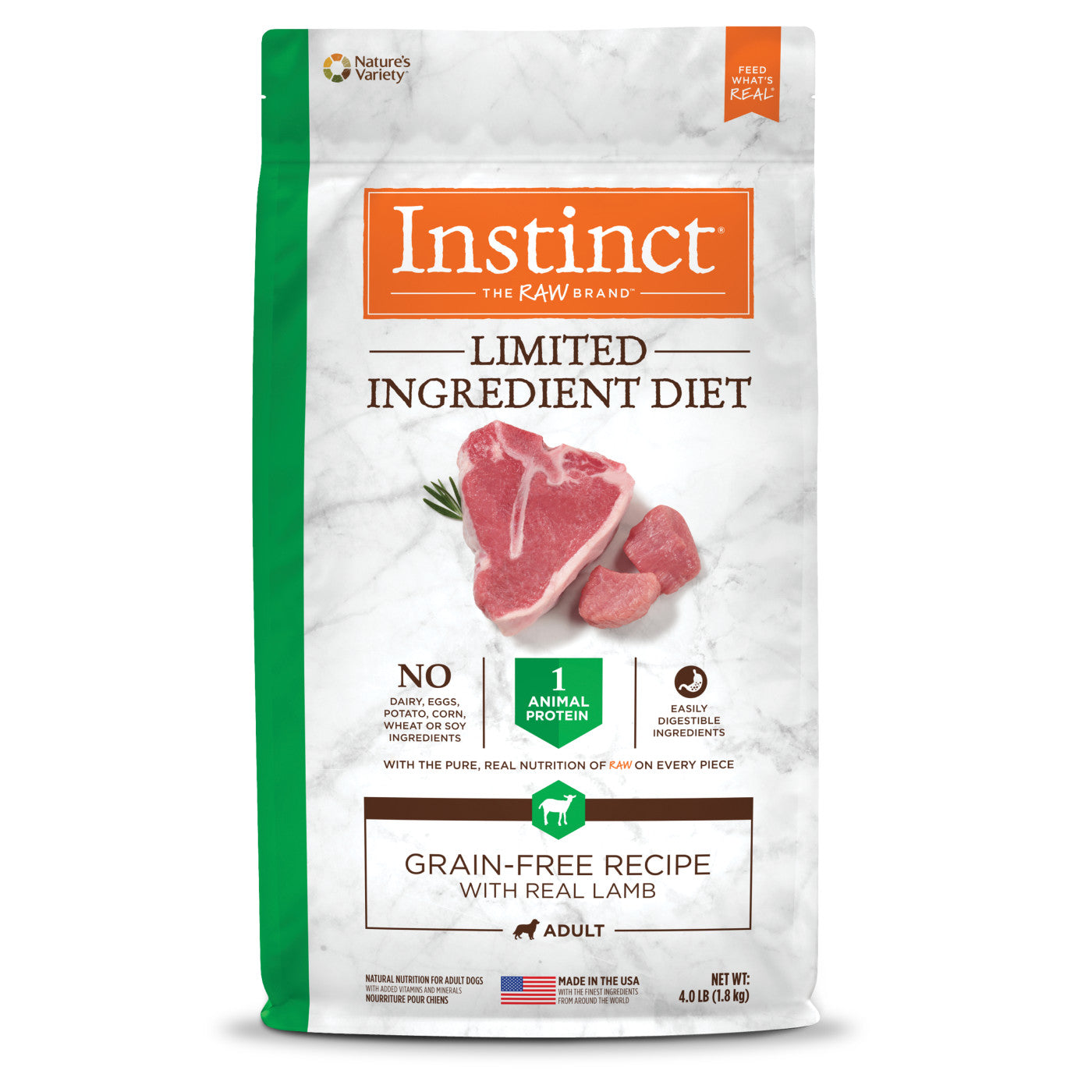 Instinct Adult Limited Ingredient Grain Free Lamb Dry Dog Food (20lb) 