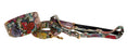 Load image into Gallery viewer, Olive Floral Mosaic Italian Leather 3” Wide Style Collar, Leash & Harness Set
