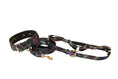 Load image into Gallery viewer, Floral/Lace Embossed Italian Leather Classic Collar, Leash, Harness Set
