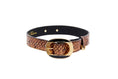 Load image into Gallery viewer, Bronze Gold Snake With Vintage Black & Gold Custom Italian Hardware Collar
