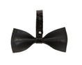Load image into Gallery viewer, Black Snake Bowtie With Silver Swarovski Closure
