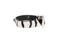 Load image into Gallery viewer, Zebra Print Hair On Hide Italian Leather With Swarovski Crystal Hardware

