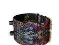 Load image into Gallery viewer, Luxury Pet Fashion Black Floral Lace Italian Leather With Gold Classic Hardware
