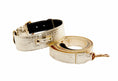 Load image into Gallery viewer, Gold Snake Collar & Leash Set With Classic Hardware
