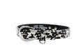 Load image into Gallery viewer, Black & White Snake Collar With Silver Oval Hardware
