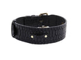 Load image into Gallery viewer, Black Embossed Snake Italian Leather With Gold Classic Hardware
