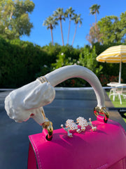 Pearl Poodle Earrings