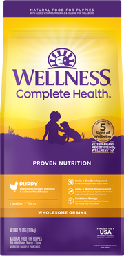 Wellness Complete Health Puppy Chicken, Salmon and Oatmeal Dog Food 