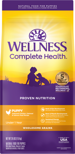 Wellness Complete Health Puppy Chicken, Salmon and Oatmeal Dog Food 
