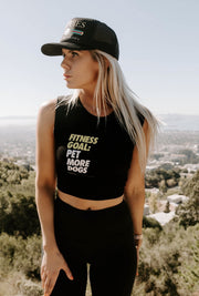 Fitness Goals Crop Top | Gift for Dog Lovers & Dog Owners