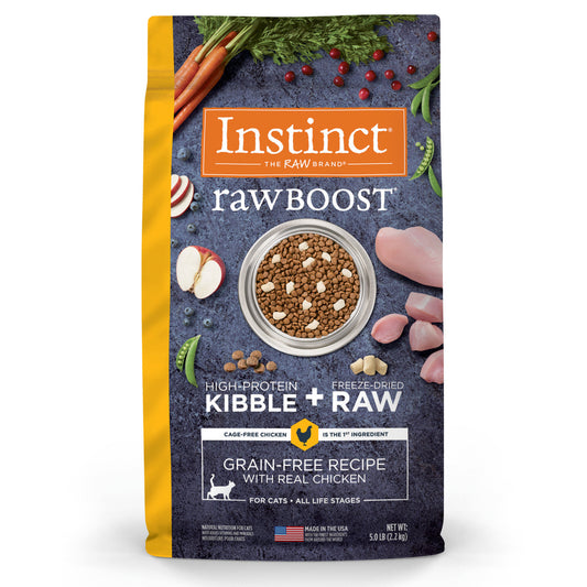 Instinct Raw Boost All Life Stages Grain Free Chicken Dry Cat Food (5lb) 