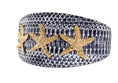 Load image into Gallery viewer, Nautical Collection. White & Navy Snake With Nautical Navy & Gold Rivets & Pearls
