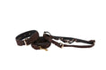 Load image into Gallery viewer, Elegant Black & Brown Pattern Italian Leather Collar & Leash & Harness Set With Classic Hardware
