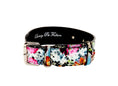 Load image into Gallery viewer, Floral, Scull, Snake Print Italian Leather Collar With Silver
