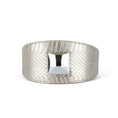 Load image into Gallery viewer, Glamorous Silver Snake 3 Wide Style Collar With Large Silver Swarovski
