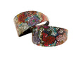 Load image into Gallery viewer, Olive Floral Mosaic 3” Wide Style Collars. Set Of 2

