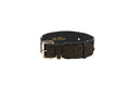 Load image into Gallery viewer, Dark Brown/Bronze Abstract Leopard Print Italian Leather Collar With Classic Hardware

