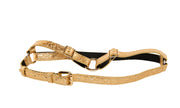 Gold Floral Embossed Italian Leather Harnesses