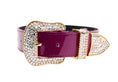 Load image into Gallery viewer, Purple Patent Italian Leather/Swarovski Crystal Hardware Collar
