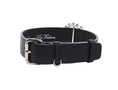 Load image into Gallery viewer, Black Italian Leather Collar With Authentic Crystal Ring/Reversible Classic Collar
