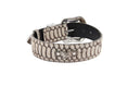Load image into Gallery viewer, Grey Snake Print Hair On Hide Italian Leather Collar With Swarovski Crystal Hardware
