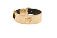 Load image into Gallery viewer, Gold Floral Print Italian Leather With Gold Classic Collar Hardware
