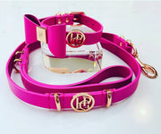 Leather Dog Lead (only) - Lipstick