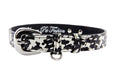Load image into Gallery viewer, Black & White Snake Collar With Silver Oval Hardware
