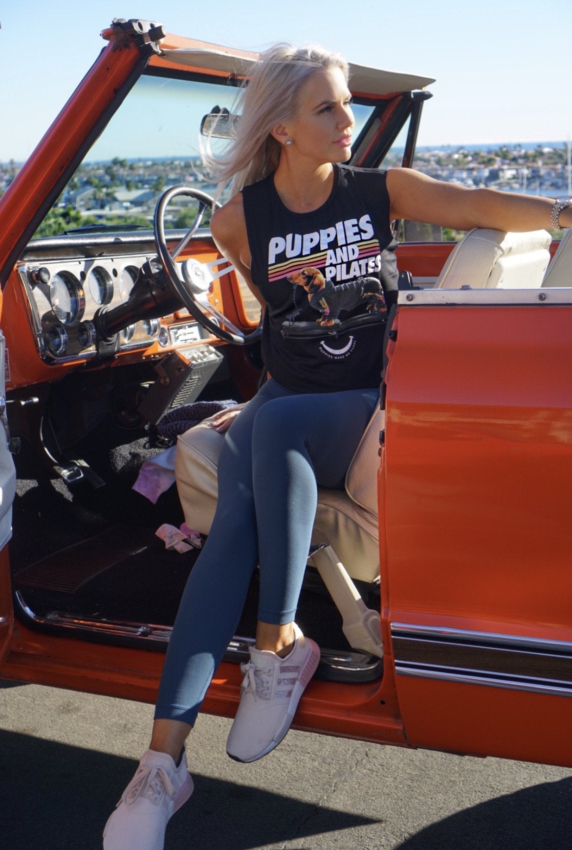 Puppies & Pilates Crop Top | Gift for Dog Moms & Yoga Lovers