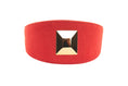 Load image into Gallery viewer, Orange Hair On Hide Italian Leather With Our Large Gold Custom Rivet
