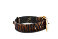 Load image into Gallery viewer, Tiger Print Hair On Hide Collar With Swarovski Crystal Hardware
