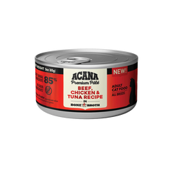 Acana Adult Grain Free Premium Pate Beef, Chicken and Tuna Wet Cat Food (3oz) 