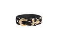 Load image into Gallery viewer, Brown, White, Black Hair On Hide Italian Leather Collar With 3 Piece Italian Hardware
