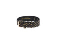 Load image into Gallery viewer, Black & Gold Polka Dot Italian Leather Classic Collar
