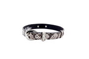 Black & White Viper Snake Collar With Silver Oval Italian Hardware