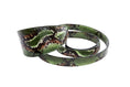 Load image into Gallery viewer, Multi Color Green Snake 3 Wide Style Collar & Leash Set
