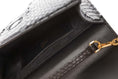 Load image into Gallery viewer, Black Python Clutch With Custom Swarovski Crystal
