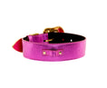Load image into Gallery viewer, Pink Foil Italian Leather/Swarovski Crystal Collar
