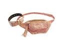 Load image into Gallery viewer, Embossed Snake Italian Leather Belt Bag With Matching Swarovski Crystal Collar
