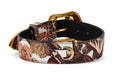 Load image into Gallery viewer, Butterfly Print Italian Leather Collar With Custom Swarovski Crystal Hardware
