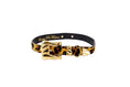 Load image into Gallery viewer, Leopard Print Hair On Hide Italian Leather Collar With Ornate Italian Hardware
