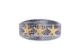 Load image into Gallery viewer, Nautical Collection. White & Navy Snake With Nautical Navy & Gold Rivets & Pearls

