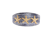 Nautical Collection. White & Navy Snake With Nautical Navy & Gold Rivets & Pearls