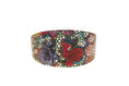Load image into Gallery viewer, Olive Floral Mosaic Italian Leather 3” Wide Style Collar
