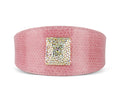 Load image into Gallery viewer, Soft Pink Snake 3 Wide Style Collar With Custom Swarovski Rivet
