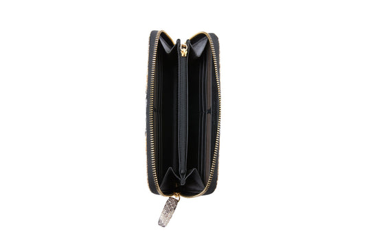 Neutral Blue/Silver Python Zip Wallet