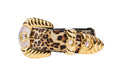 Load image into Gallery viewer, Leopard Print  Italian Leather Collar With Swarovski Crystal Hardware Set Of 2
